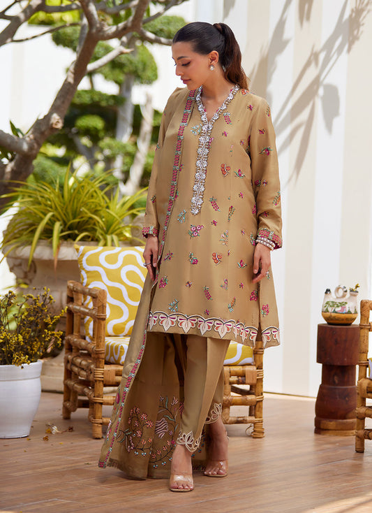 LIRA BEIGE SHIRT AND DUPATTA | Farah Talib Aziz 2025