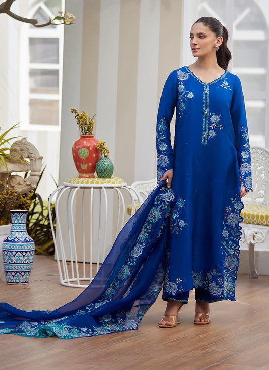 TAVIA COBALT SHIRT AND DUPATTA | Farah Talib Aziz 2025