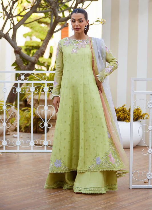 TALYA APPLE GREEN KALIDAAR AND DUPATTA | Farah Talib Aziz 2025