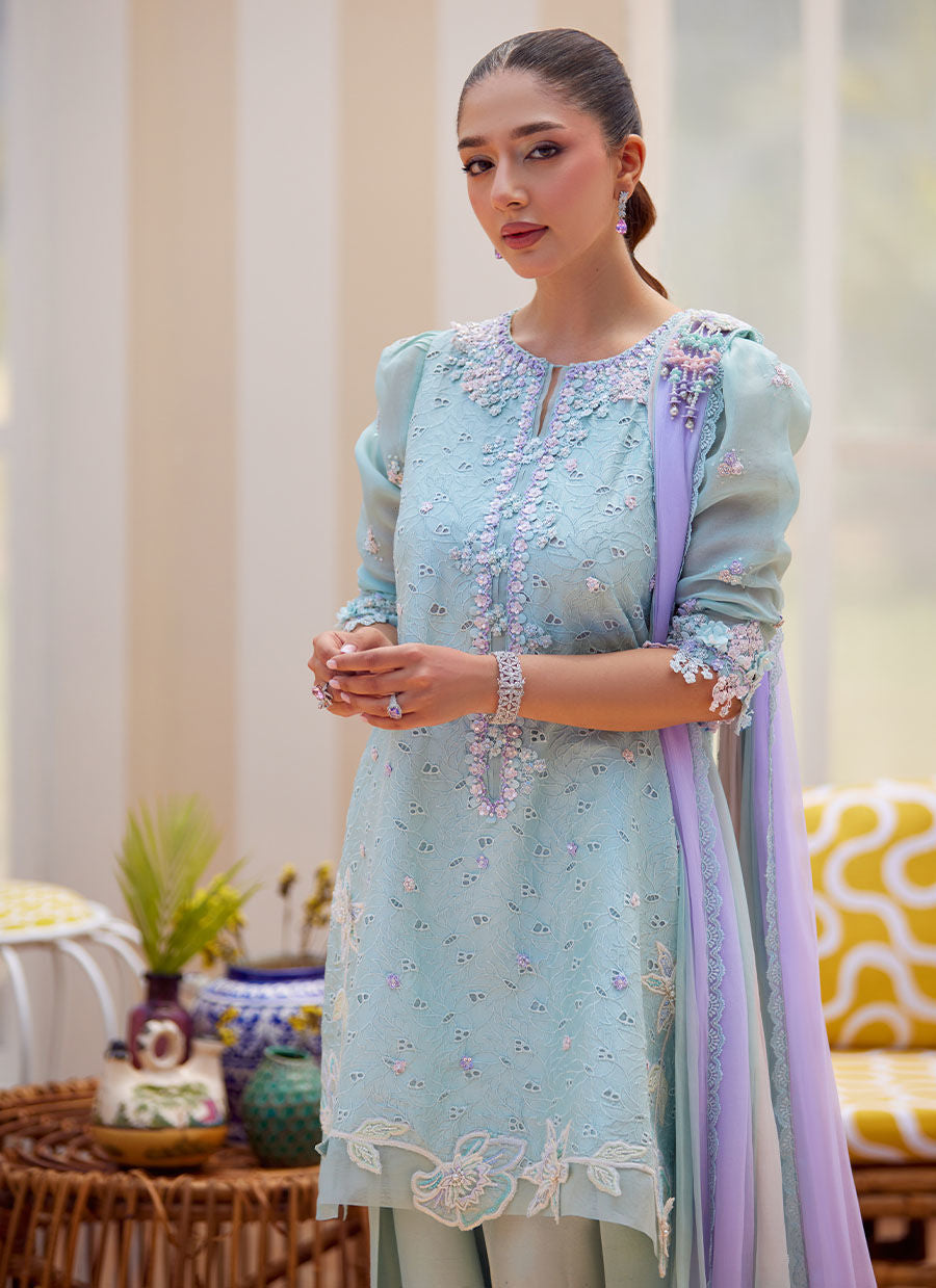 NOA ICE BLUE SHIRT AND DUPATTA | Farah Talib Aziz 2025