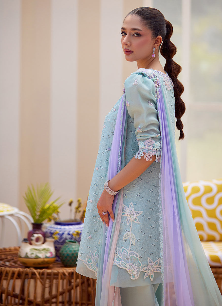NOA ICE BLUE SHIRT AND DUPATTA | Farah Talib Aziz 2025