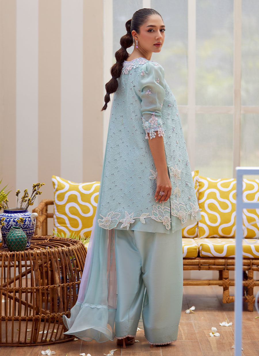 NOA ICE BLUE SHIRT AND DUPATTA | Farah Talib Aziz 2025