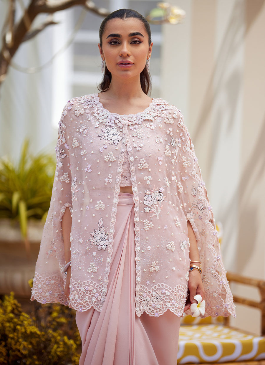 CARI ORGANZA CAPE AND PRE-DRAPE SARI SKIRT | Farah Talib Aziz 2025