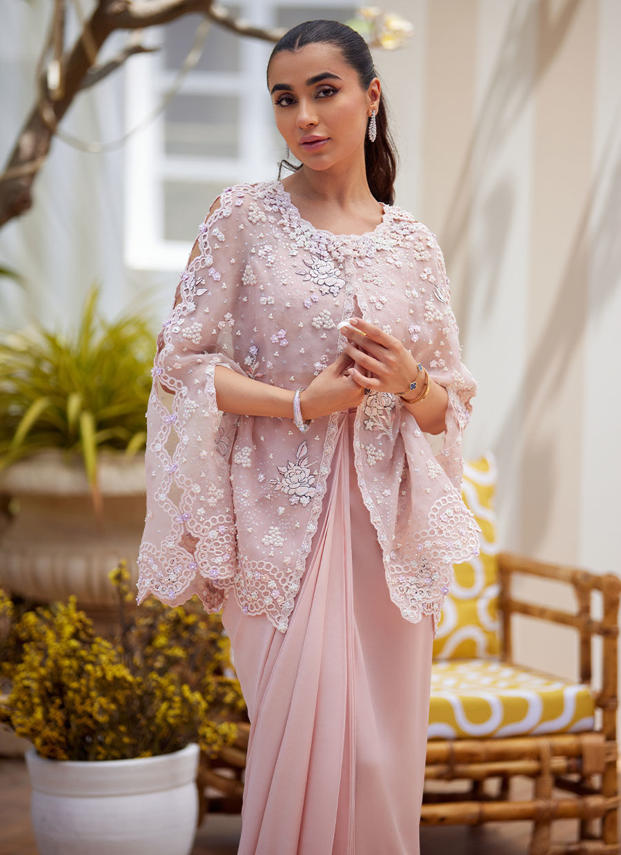 CARI ORGANZA CAPE AND PRE-DRAPE SARI SKIRT | Farah Talib Aziz 2025