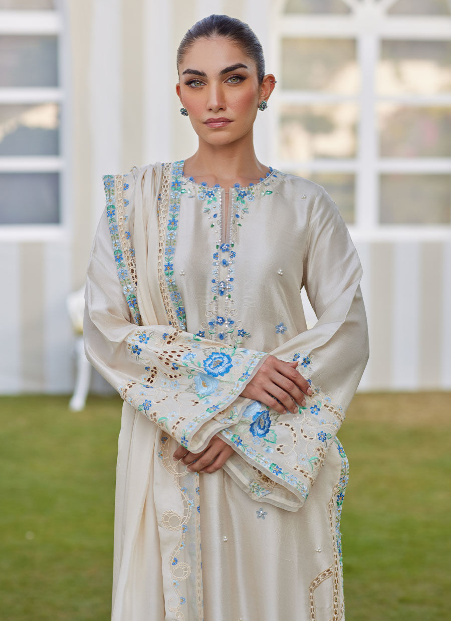 DELINA IVORY SHIRT AND DUPATTA | Farah Talib Aziz 2025