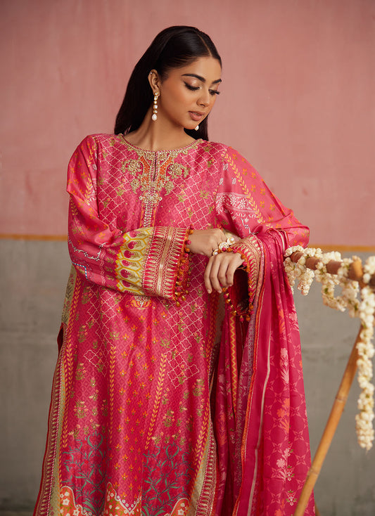 Selin Crimson Shirt And Dupatta  | FARAH TALIB AZIZ