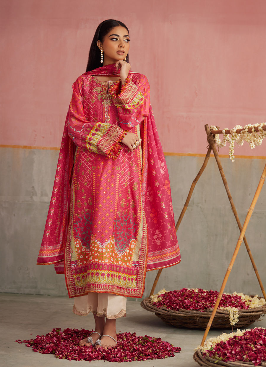 Selin Crimson Shirt And Dupatta  | FARAH TALIB AZIZ