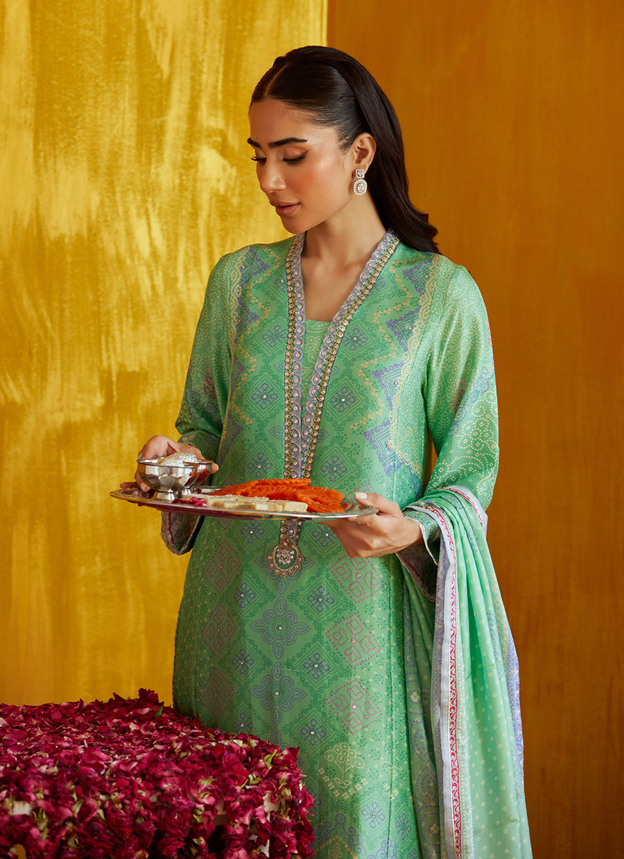 Arina Aqua Shirt And Dupatta  | FARAH TALIB AZIZ