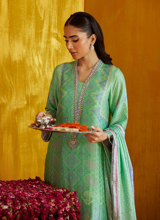 Arina Aqua Shirt And Dupatta  | FARAH TALIB AZIZ