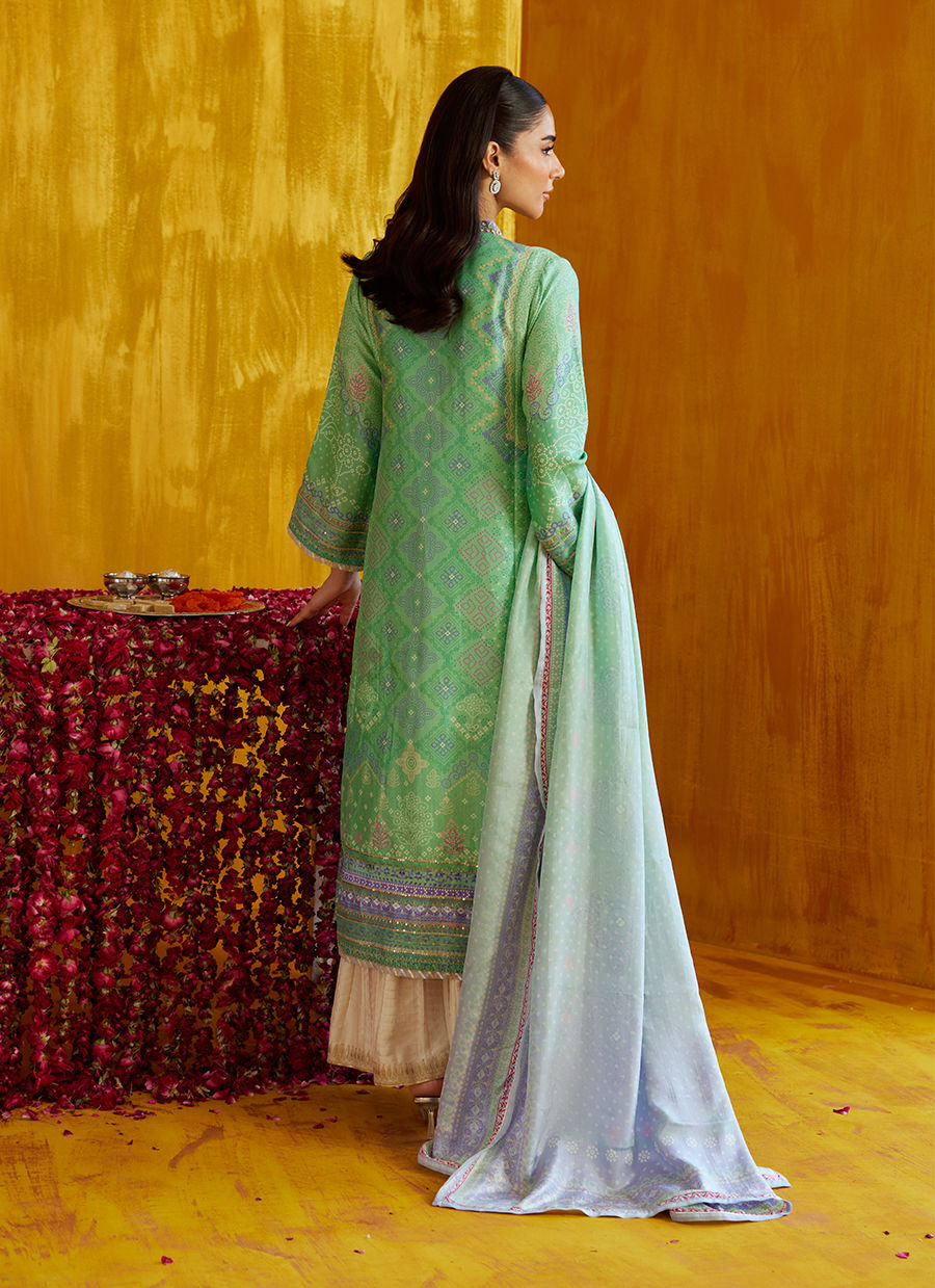 Arina Aqua Shirt And Dupatta  | FARAH TALIB AZIZ
