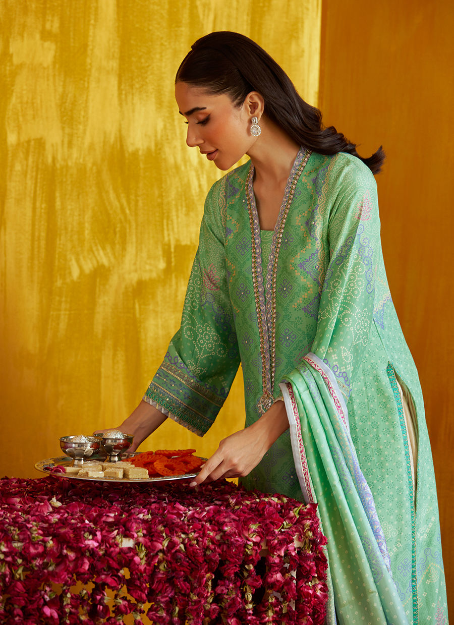 Arina Aqua Shirt And Dupatta  | FARAH TALIB AZIZ