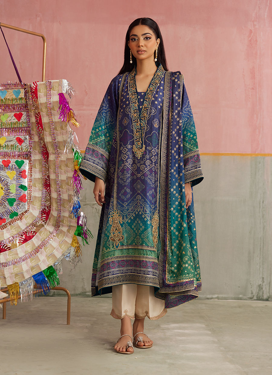 Catalina Ombre Shirt And Dupatta | FARAH TALIB AZIZ