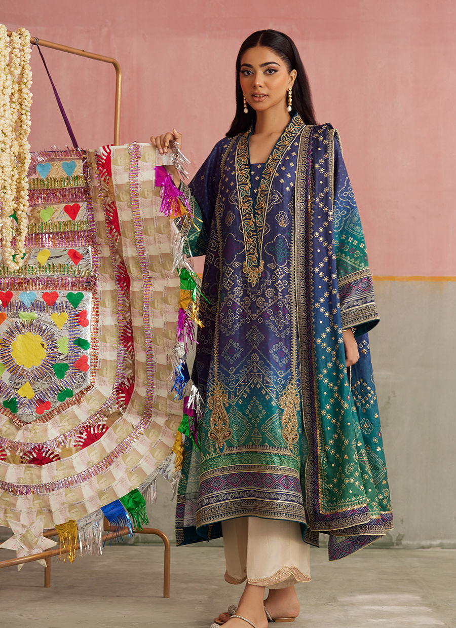 Catalina Ombre Shirt And Dupatta | FARAH TALIB AZIZ