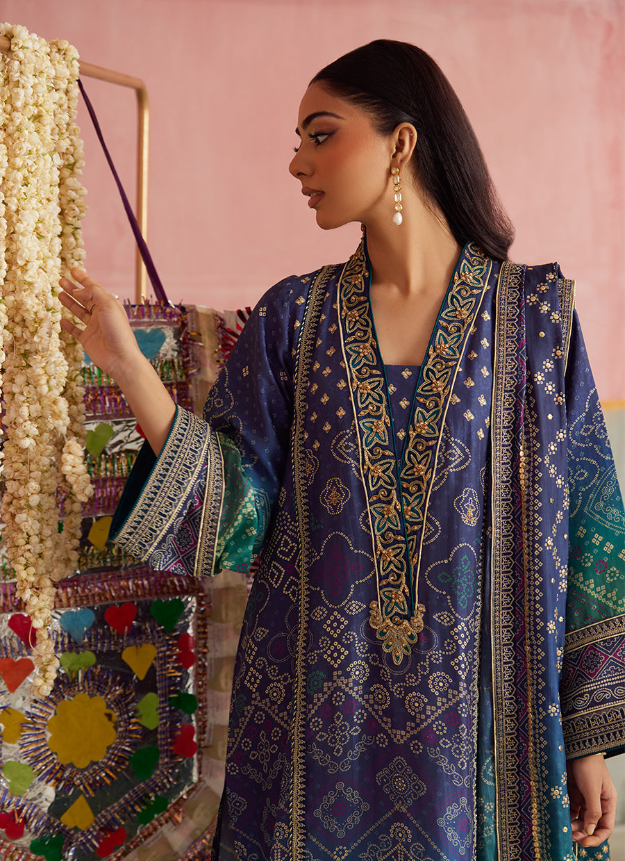 Catalina Ombre Shirt And Dupatta | FARAH TALIB AZIZ
