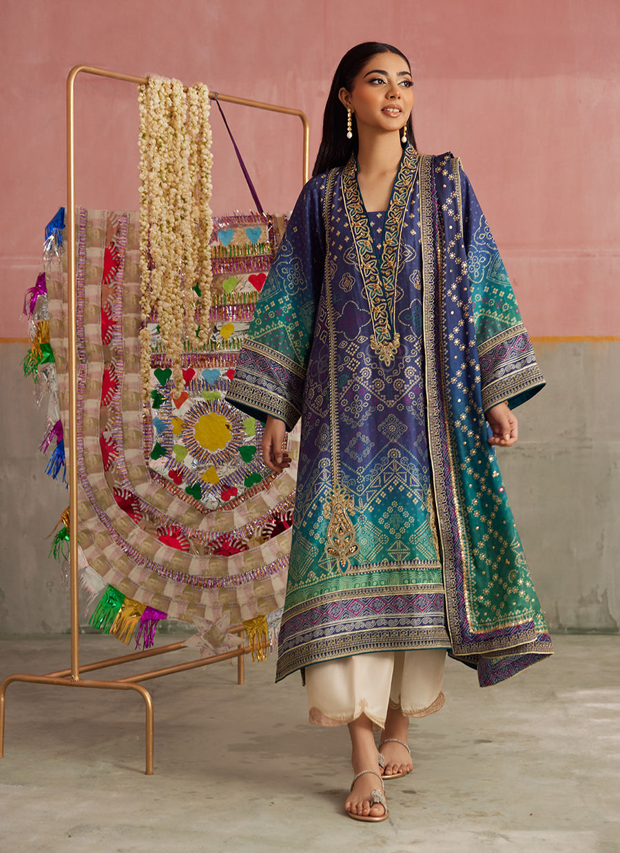 Catalina Ombre Shirt And Dupatta | FARAH TALIB AZIZ