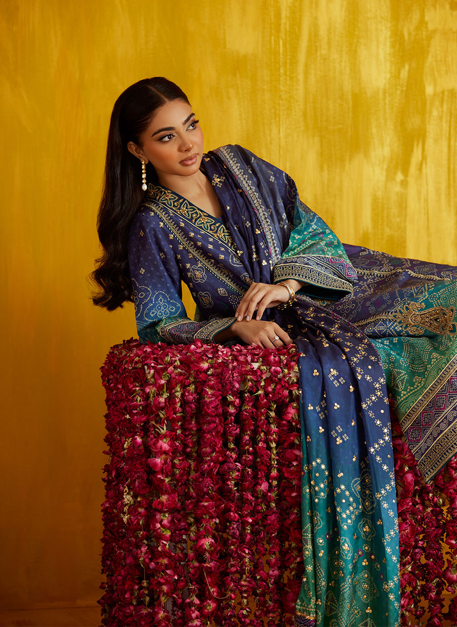 Catalina Ombre Shirt And Dupatta | FARAH TALIB AZIZ