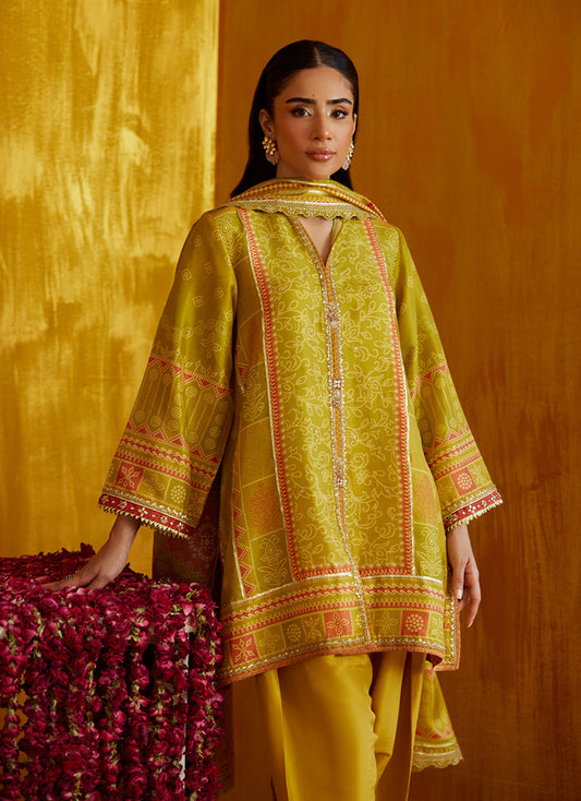 Nevada Kiwi Shirt And Dupatta | FARAH TALIB AZIZ