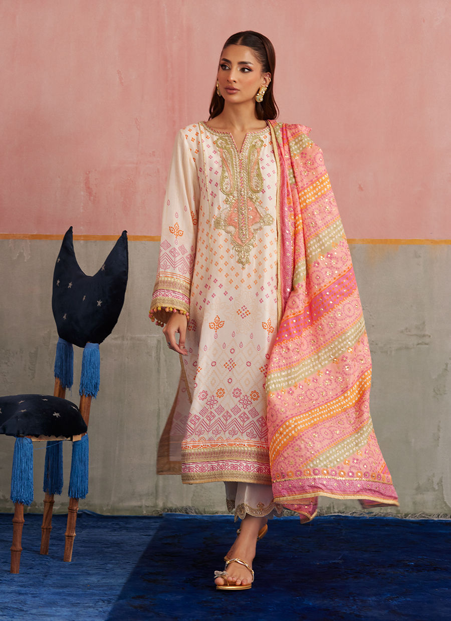 Isa Ivory Shirt and Dupatta | FARAH TALIB AZIZ