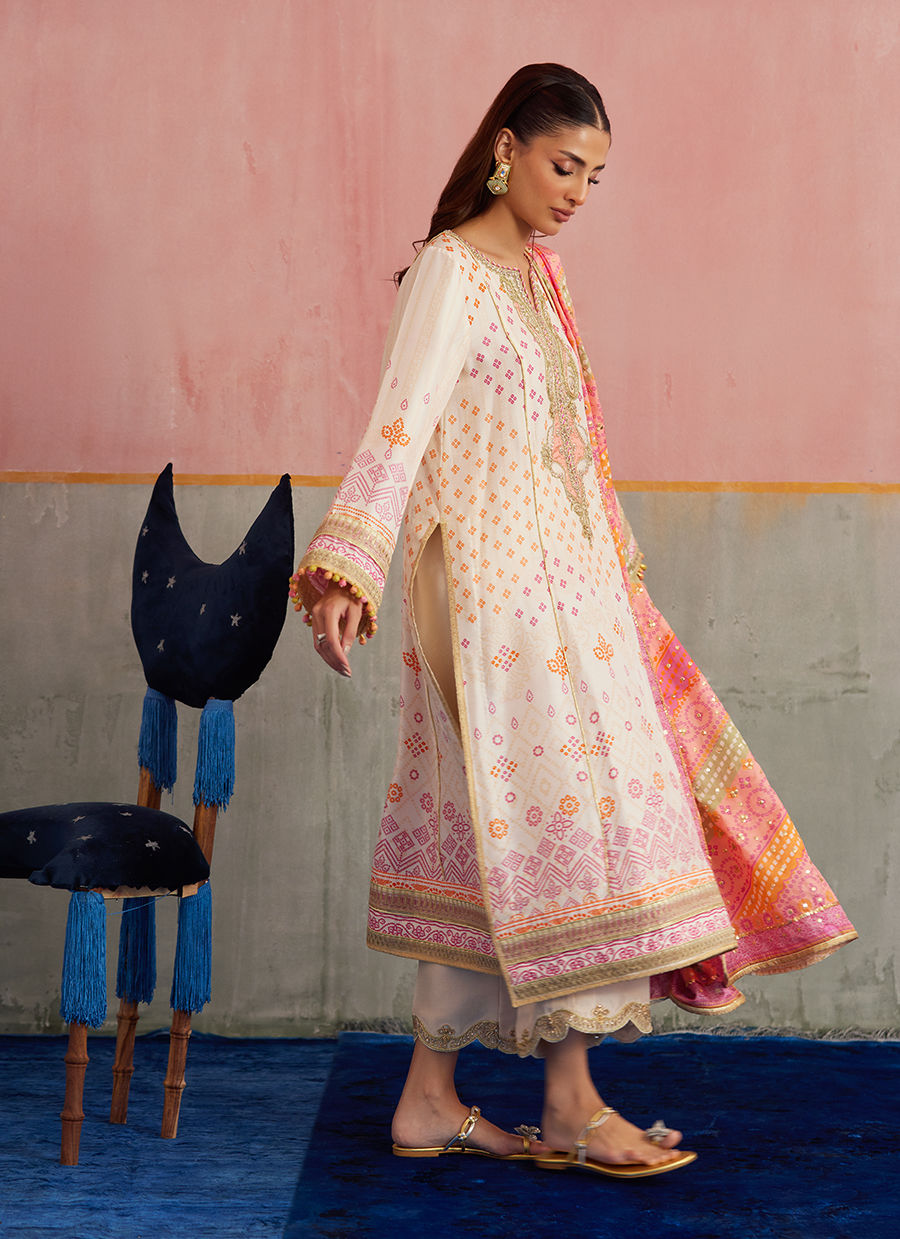 Isa Ivory Shirt and Dupatta | FARAH TALIB AZIZ