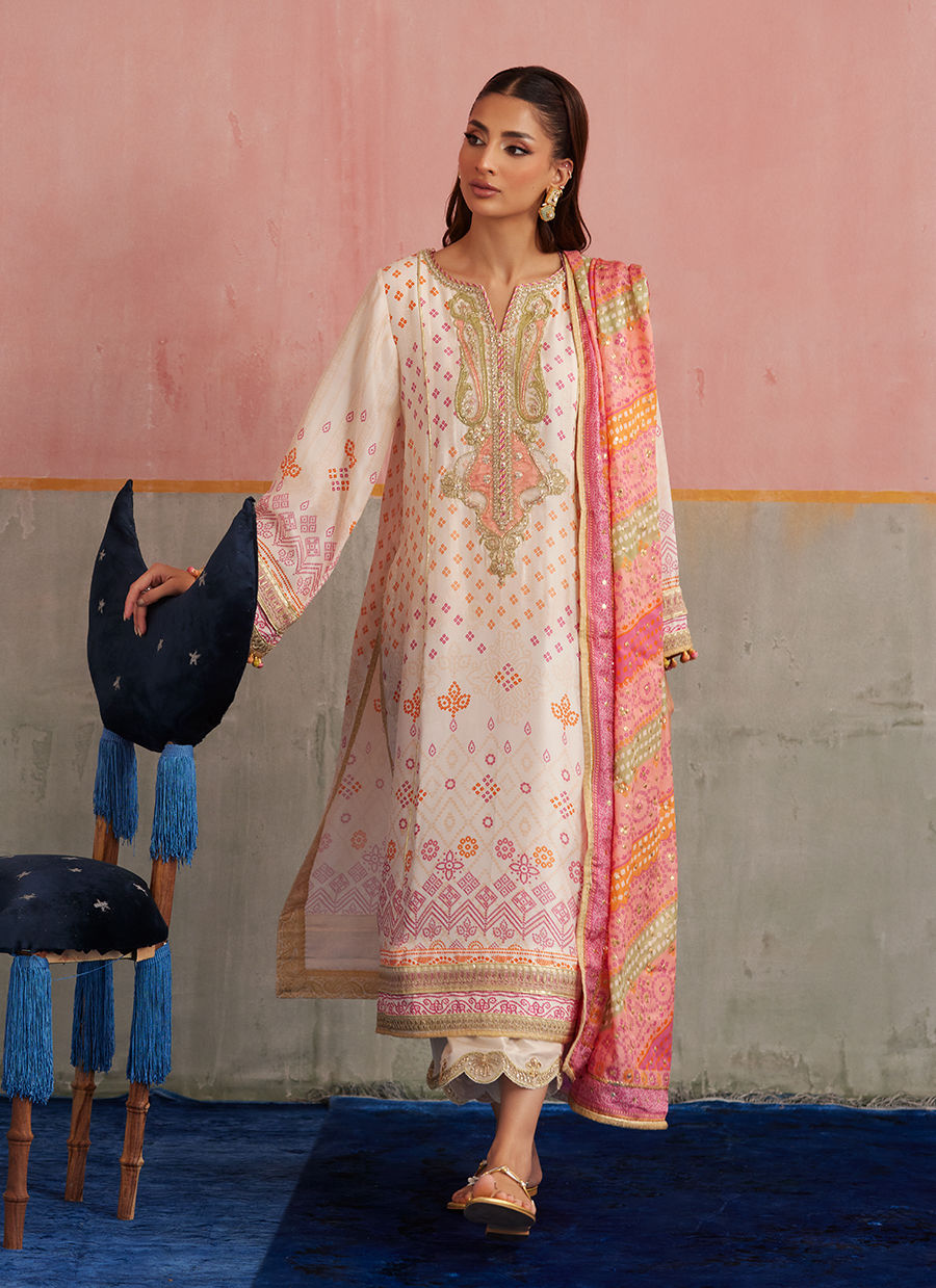 Isa Ivory Shirt and Dupatta | FARAH TALIB AZIZ