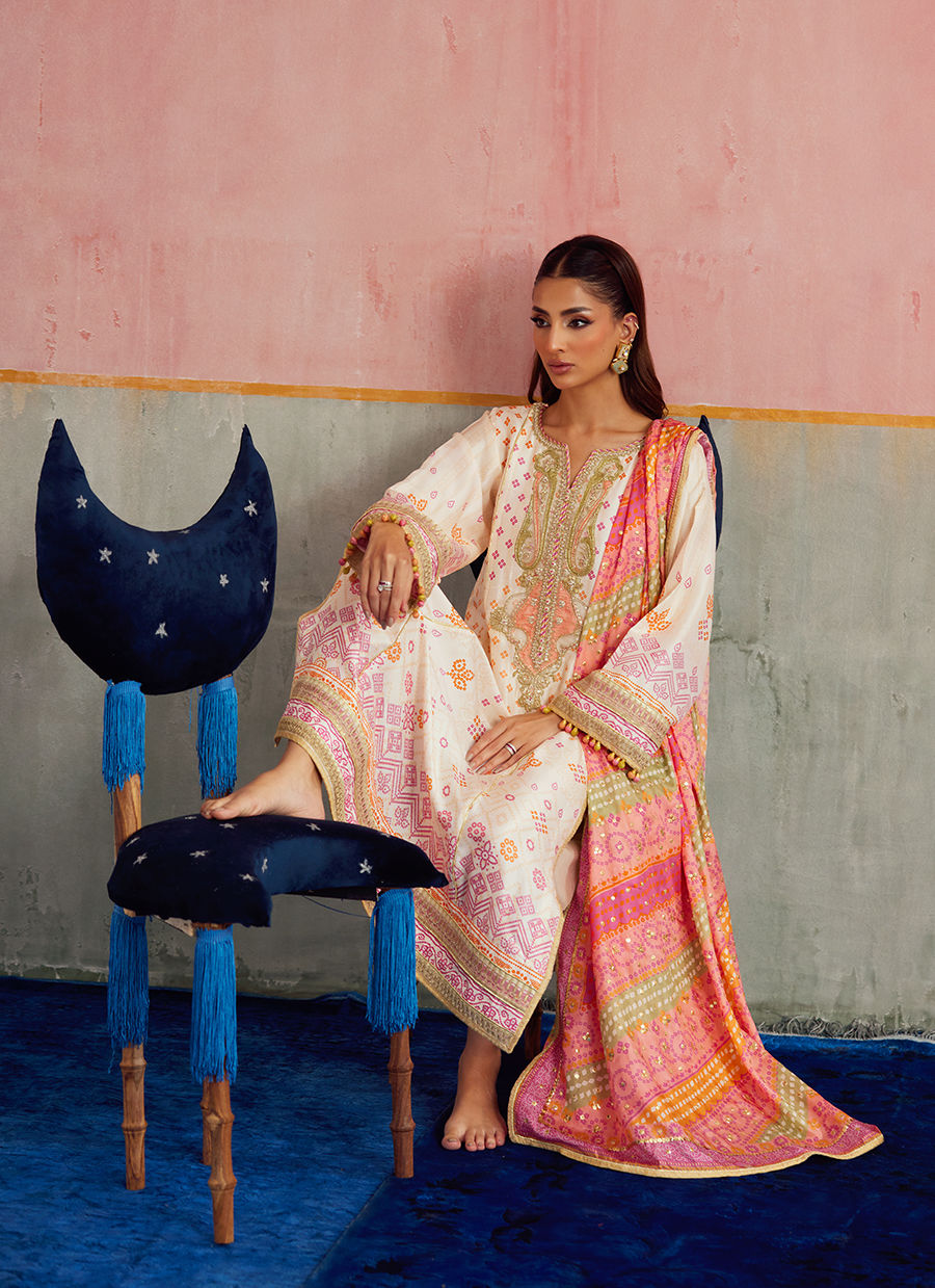 Isa Ivory Shirt and Dupatta | FARAH TALIB AZIZ