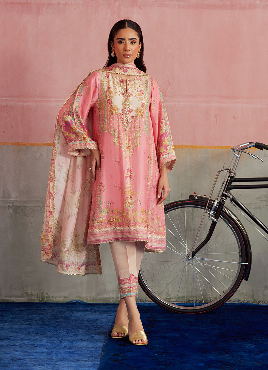 Vic Blush Shirt And Dupatta | FARAH TALIB AZIZ