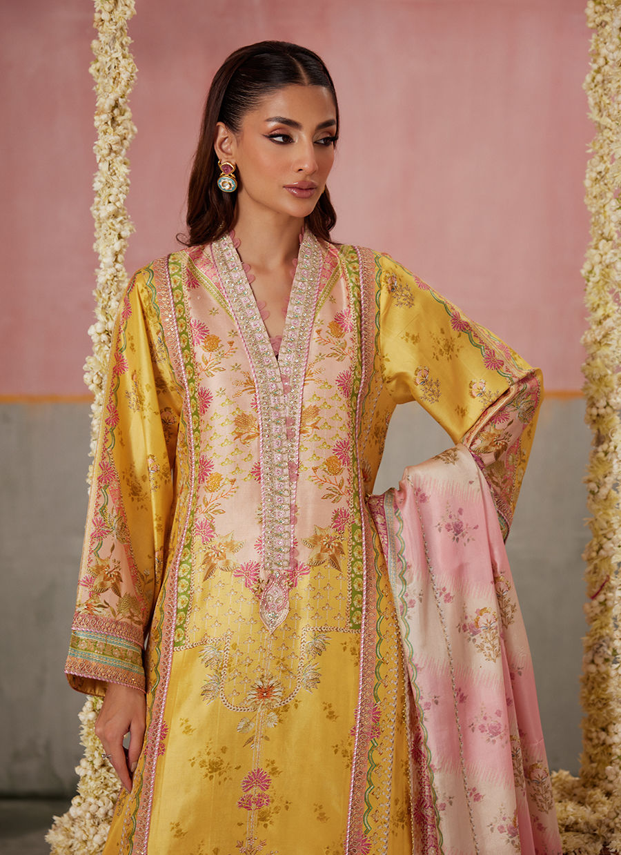 Mogra Buttercup Shirt And Dupatta | FARAH TALIB AZIZ