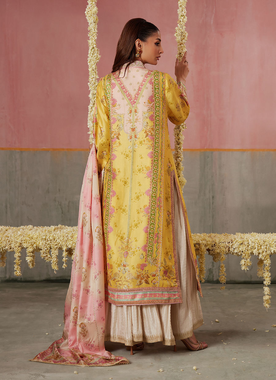 Mogra Buttercup Shirt And Dupatta | FARAH TALIB AZIZ