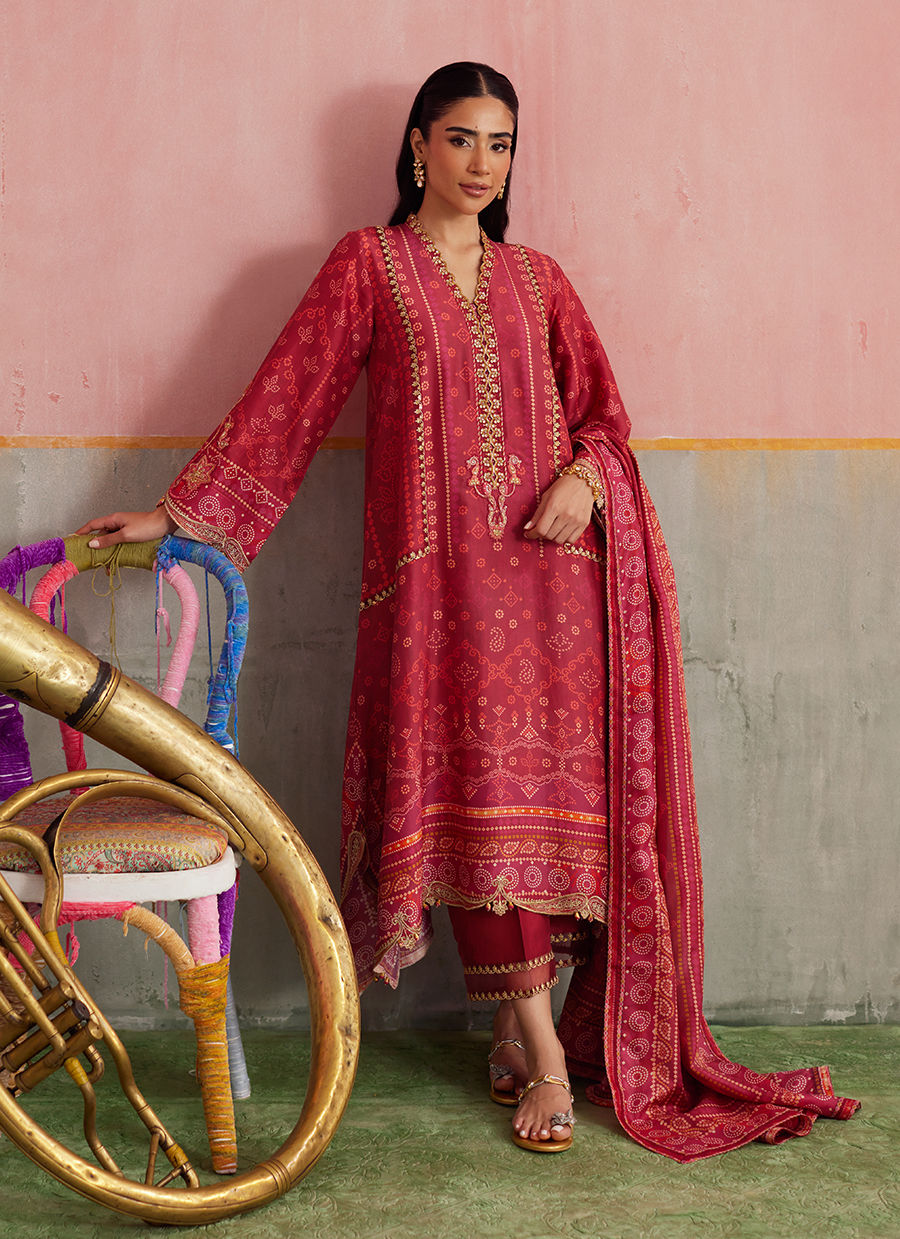Inuki Maroon Shirt And Dupatta | FARAH TALIB AZIZ