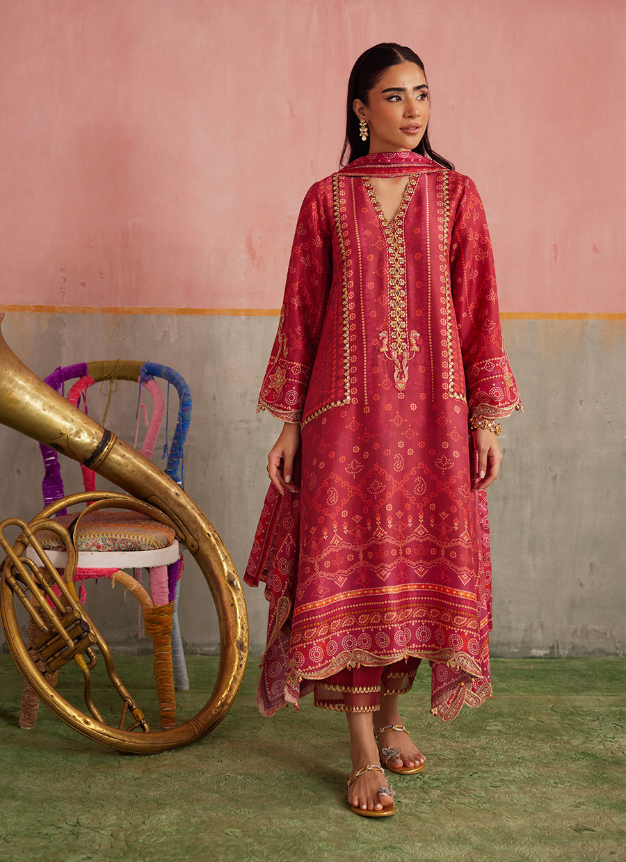 Inuki Maroon Shirt And Dupatta | FARAH TALIB AZIZ