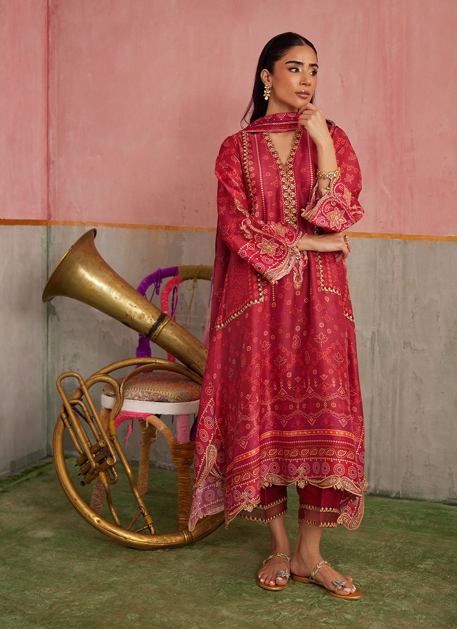 Inuki Maroon Shirt And Dupatta | FARAH TALIB AZIZ