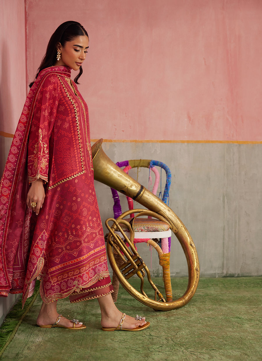 Inuki Maroon Shirt And Dupatta | FARAH TALIB AZIZ
