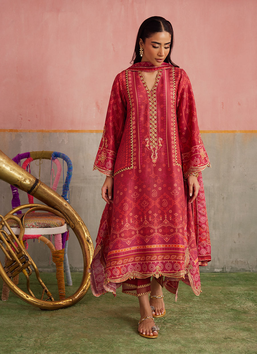 Inuki Maroon Shirt And Dupatta | FARAH TALIB AZIZ