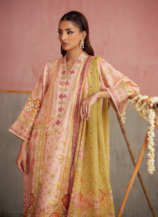 Eda Apricot Shirt And Dupatta | FARAH TALIB AZIZ