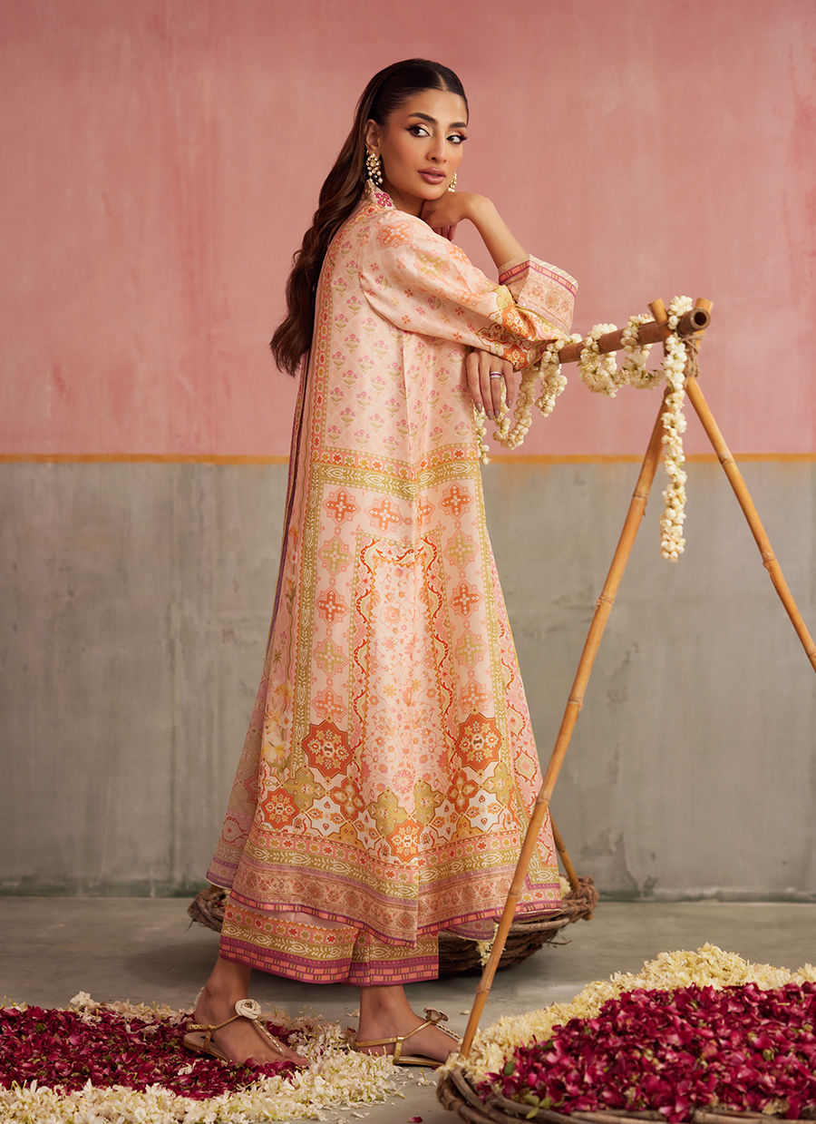 Eda Apricot Shirt And Dupatta | FARAH TALIB AZIZ