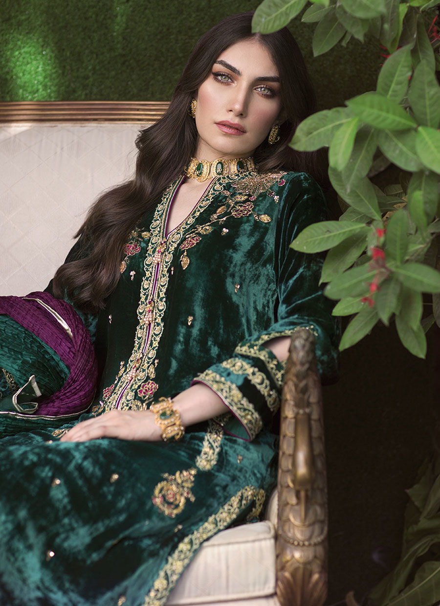 Ivy Emerald Velvet | Velvet | FARAH TALIB AZIZ