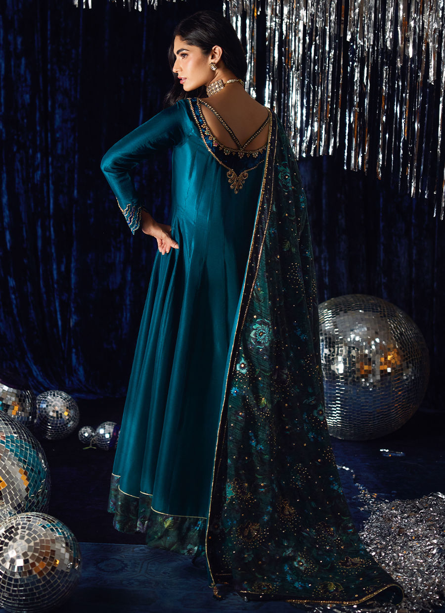Amura Teal Kalidaar | Velvet | FARAH TALIB AZIZ