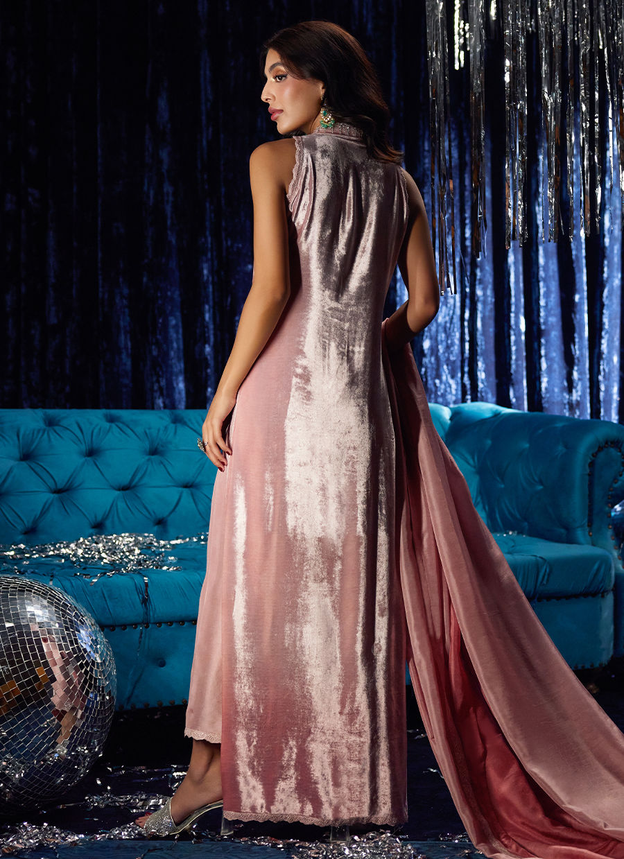 Calista Misty Rose Shirt And Dupatta | Velvet | FARAH TALIB AZIZ