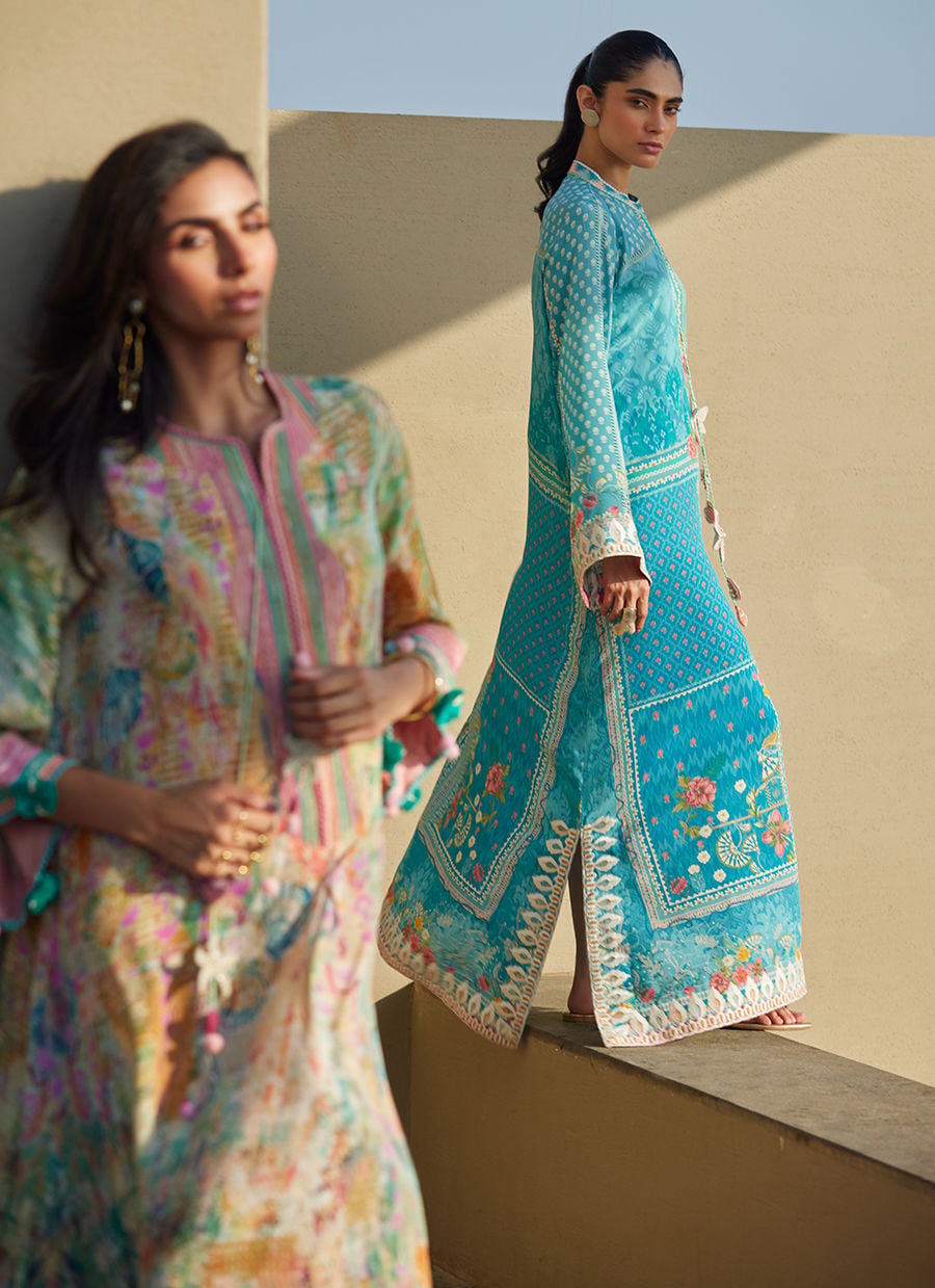 Riviera Rose Crepe Kaftan | Laani - The Kaftan Edit | FARAH TALIB AZIZ