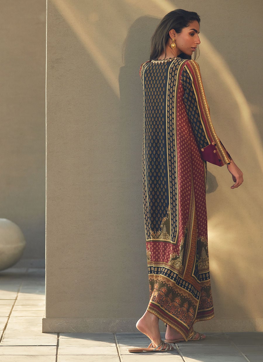 Ophelia Onyx Crepe Kaftan | Laani - The Kaftan Edit | FARAH TALIB AZIZ