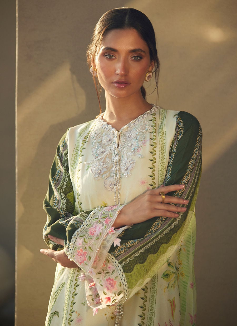 Selah Kiwi Crepe Kaftan | Laani - The Kaftan Edit | FARAH TALIB AZIZ