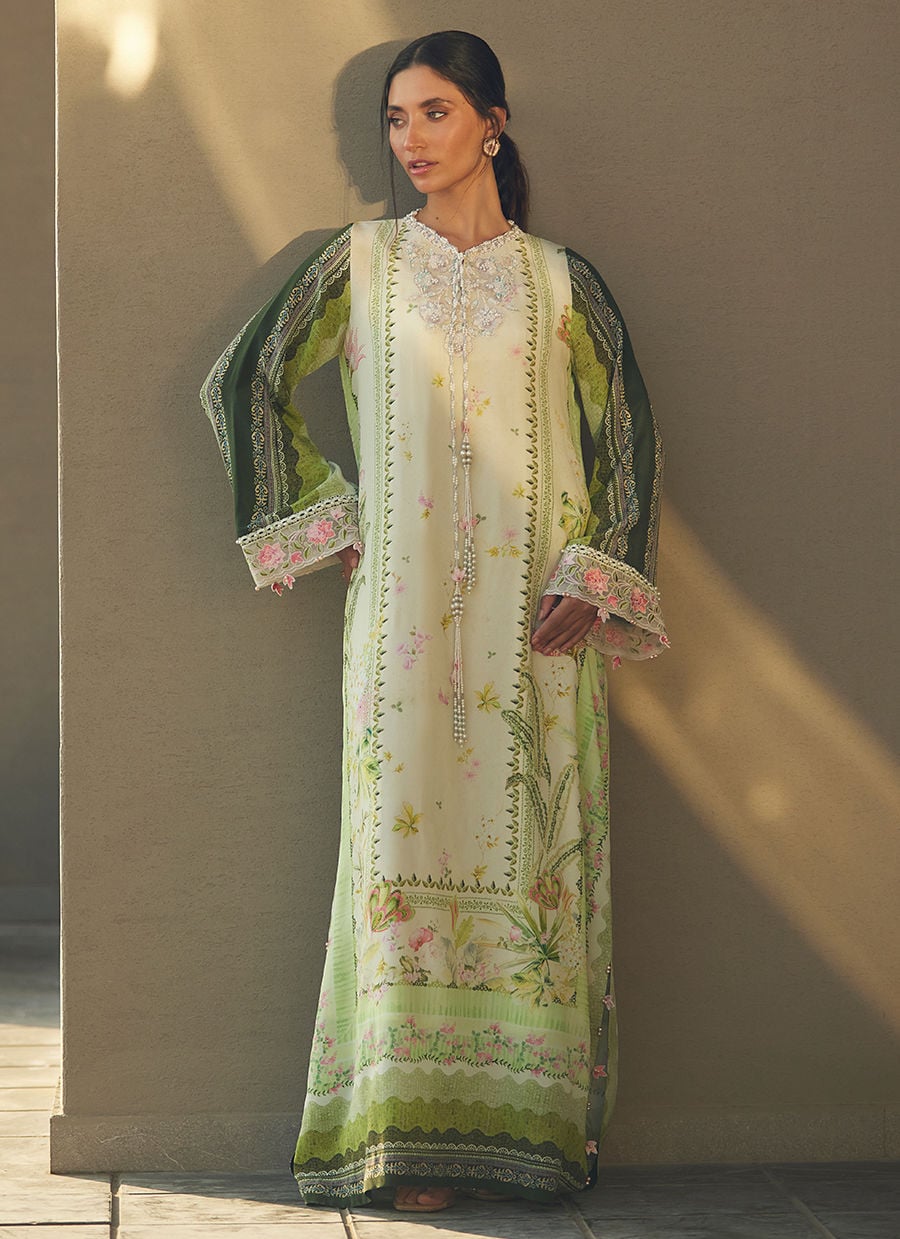 Selah Kiwi Crepe Kaftan | Laani - The Kaftan Edit | FARAH TALIB AZIZ