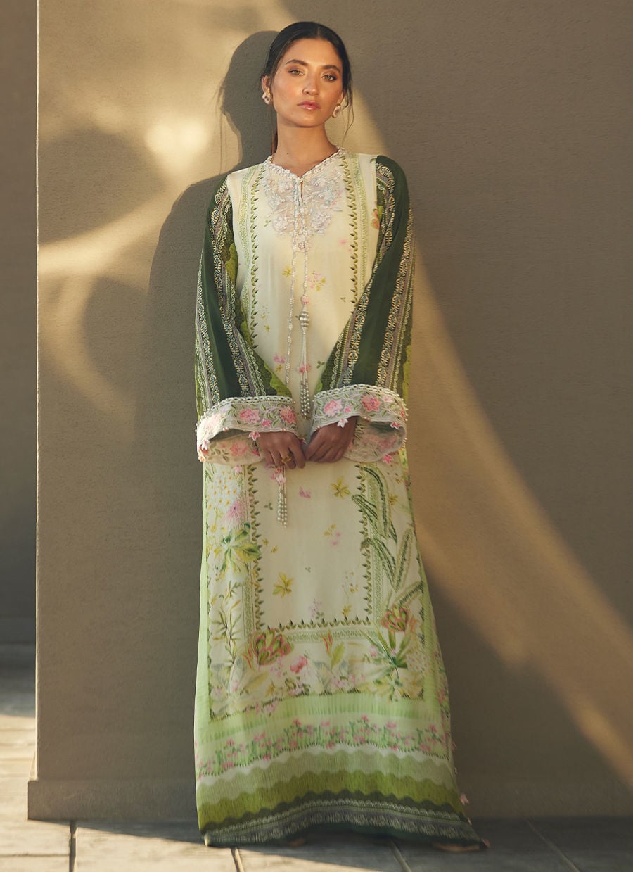 Selah Kiwi Crepe Kaftan | Laani - The Kaftan Edit | FARAH TALIB AZIZ
