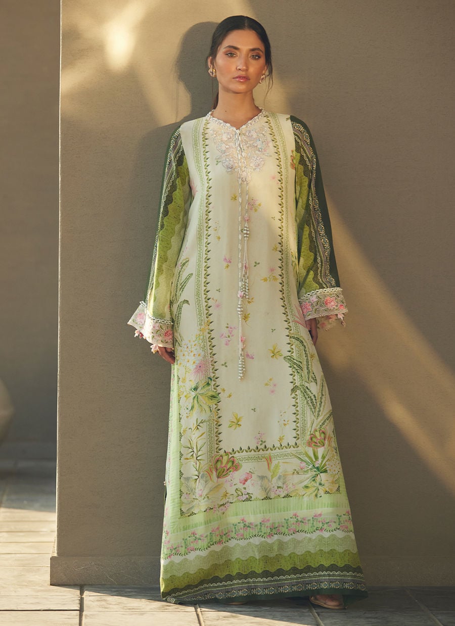 Selah Kiwi Crepe Kaftan | Laani - The Kaftan Edit | FARAH TALIB AZIZ