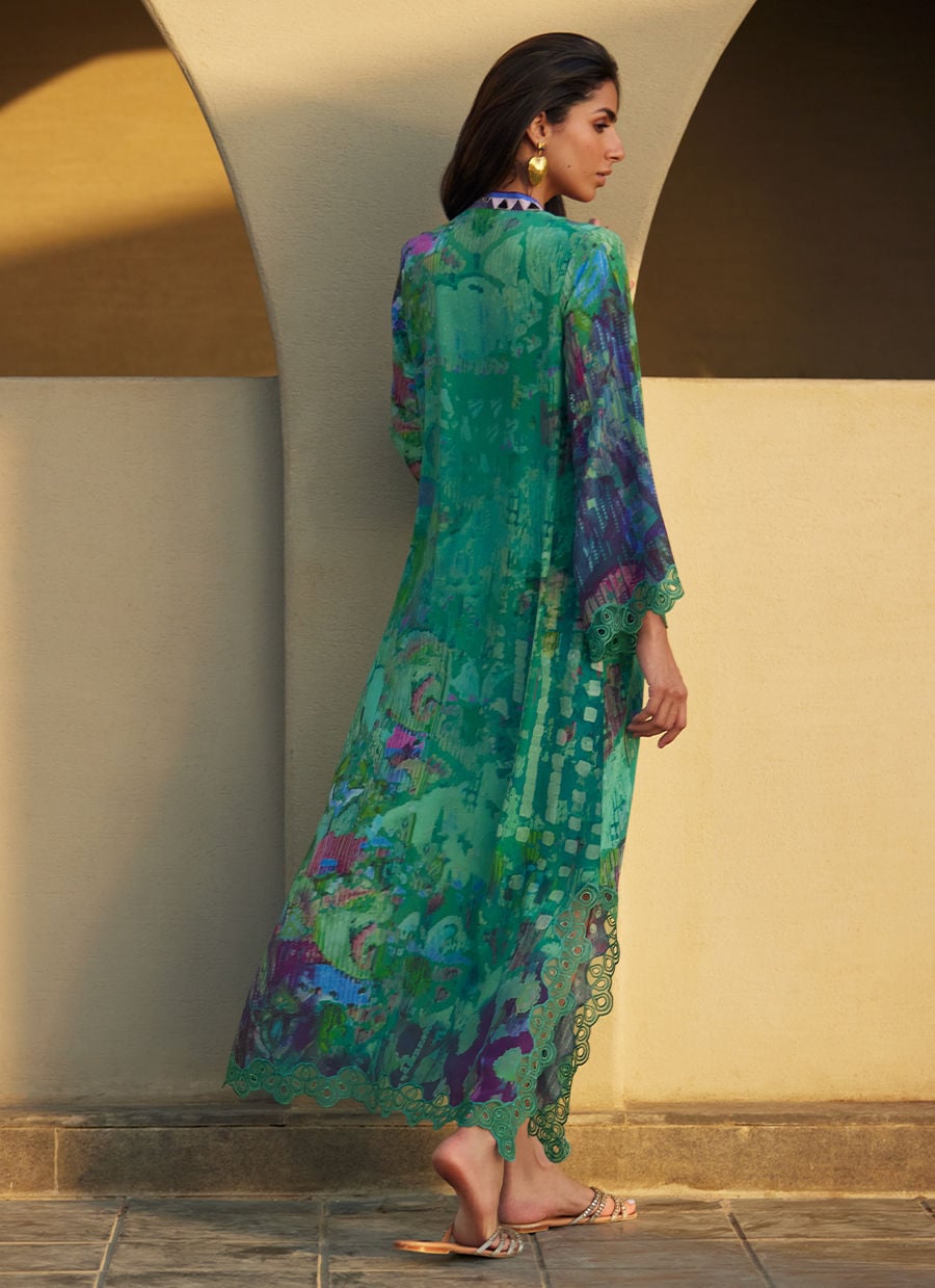 Ariel Emerald Crepe Kaftan | Laani - The Kaftan Edit | FARAH TALIB AZIZ