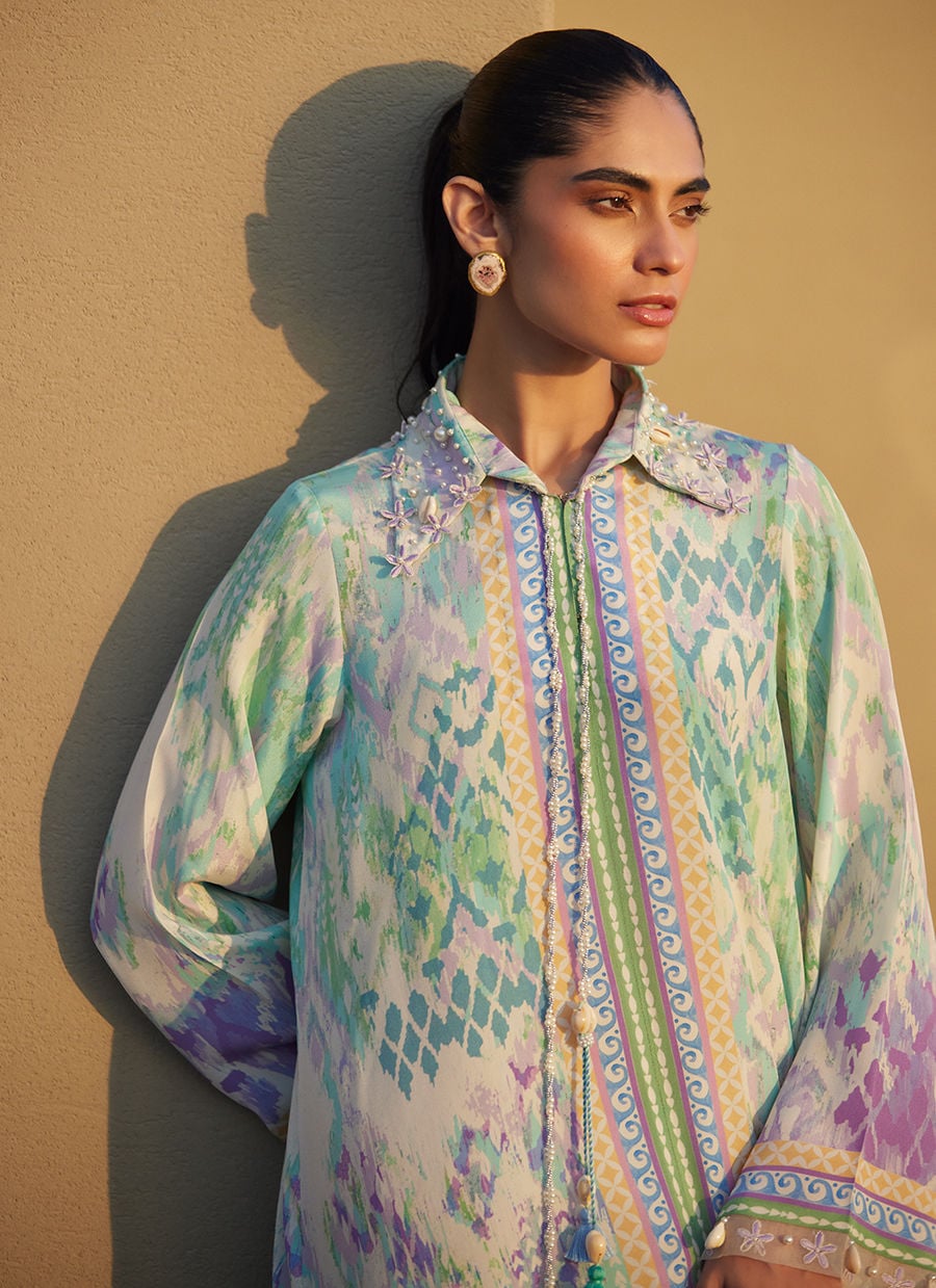 Marisol Ikkat Crepe Kaftan | Laani - The Kaftan Edit | FARAH TALIB AZIZ