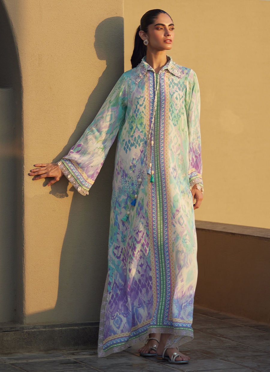 Marisol Ikkat Crepe Kaftan | Laani - The Kaftan Edit | FARAH TALIB AZIZ