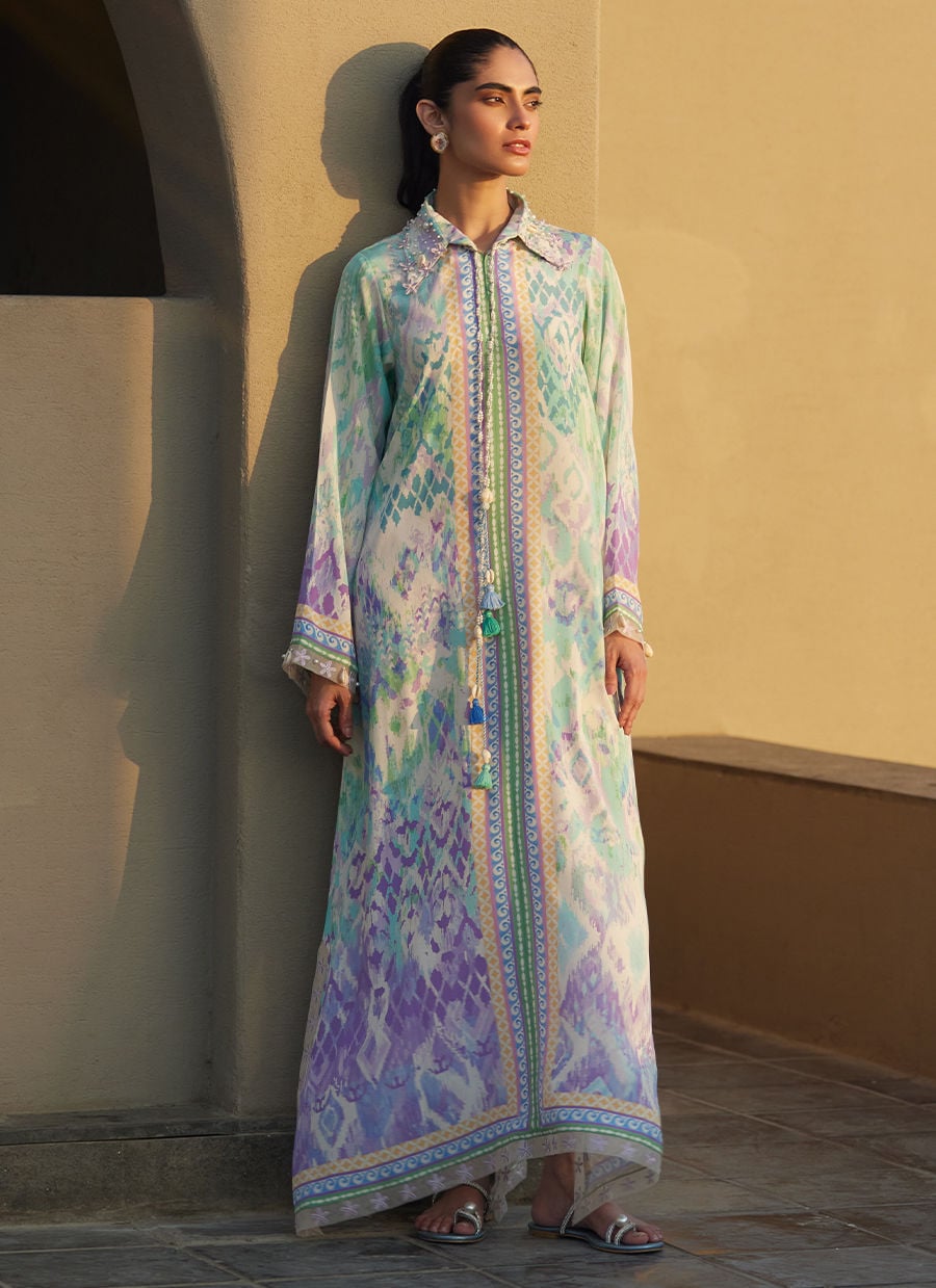 Marisol Ikkat Crepe Kaftan | Laani - The Kaftan Edit | FARAH TALIB AZIZ
