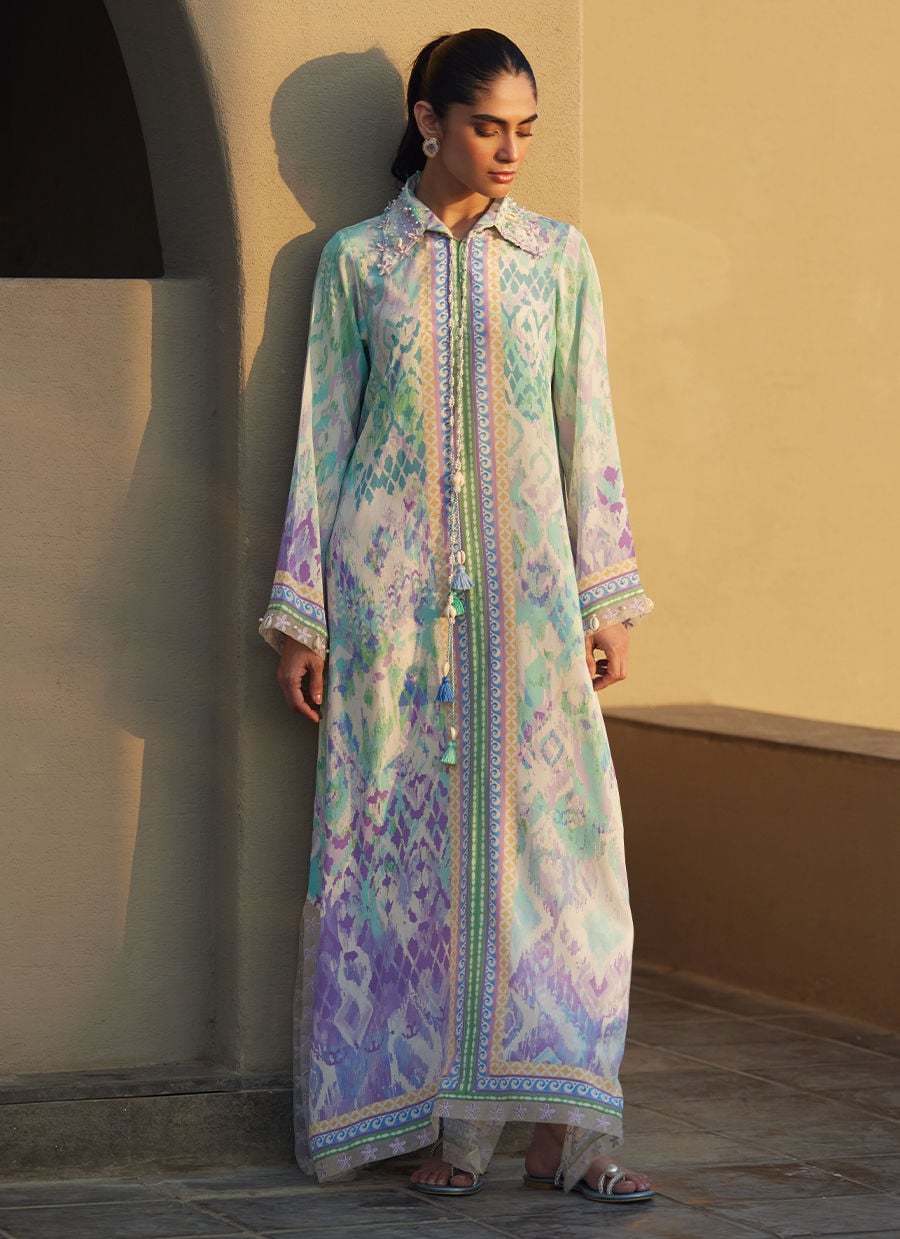 Marisol Ikkat Crepe Kaftan | Laani - The Kaftan Edit | FARAH TALIB AZIZ