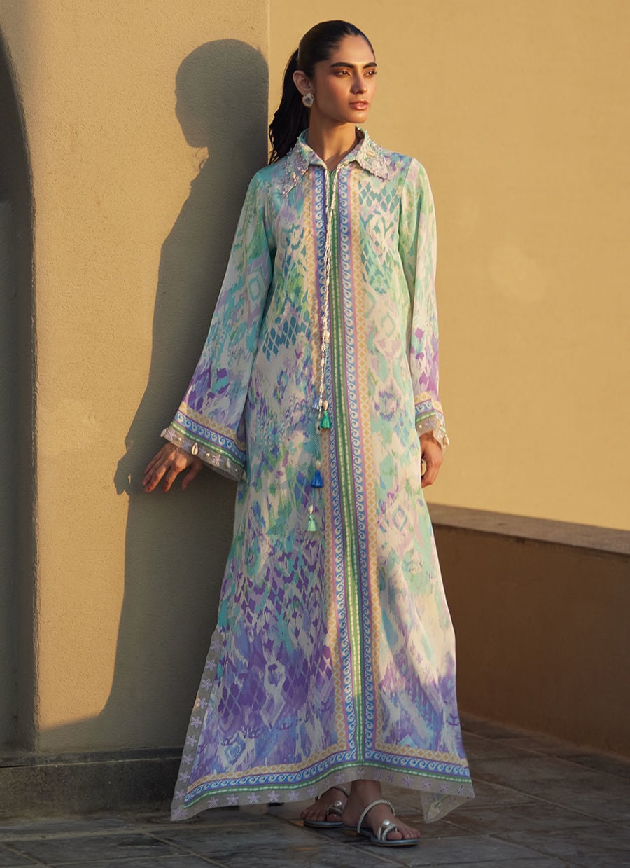 Marisol Ikkat Crepe Kaftan | Laani - The Kaftan Edit | FARAH TALIB AZIZ